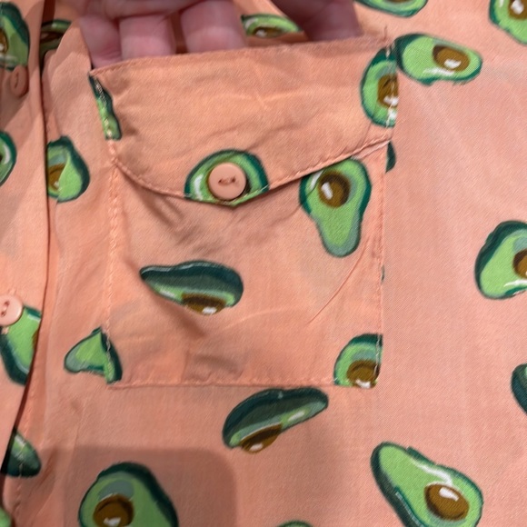 Love Notes avocado button down tie shirt - Picture 3 of 13
